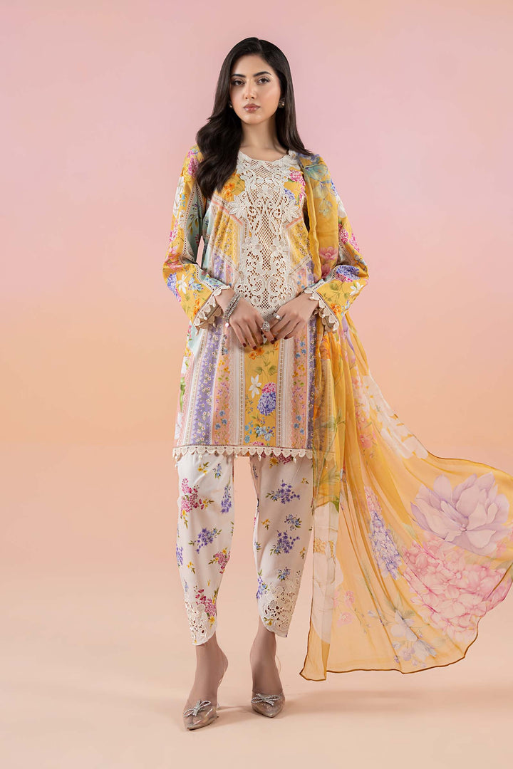 3 Piece Printed Lawn Suit | MPS-2509-A Stitched MS2509A-SML-00A