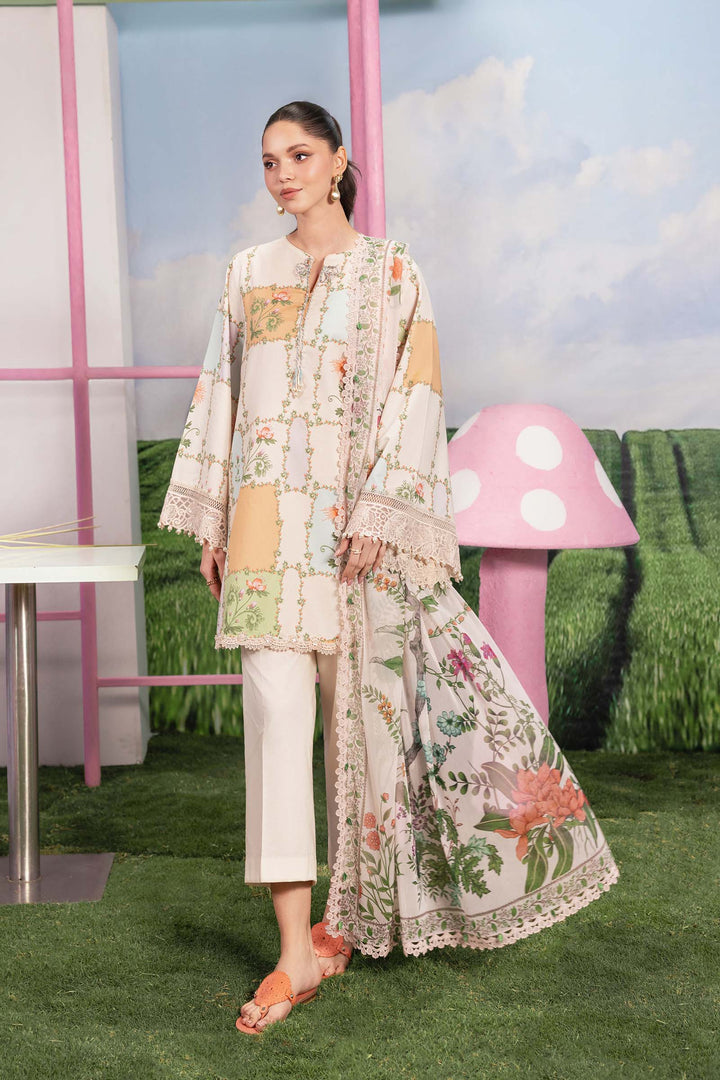 3 Pc Unstitched Embroidered Lawn Suit m-basic New Arrivals Unstitched MBSV10A-999-OFW