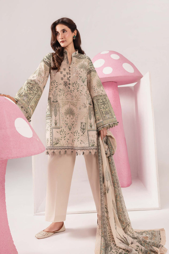 3 Pc Unstitched Embroidered Lawn Suit m-basic New Arrivals Unstitched MBSV11A-999-COF