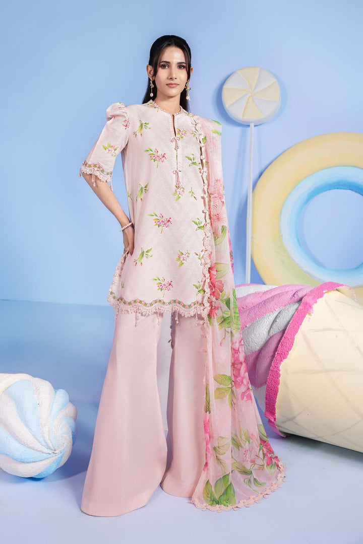 3 Pc Unstitched Embroidered Lawn Suit m-basic New Arrivals Unstitched MBSV15A-999-PNK