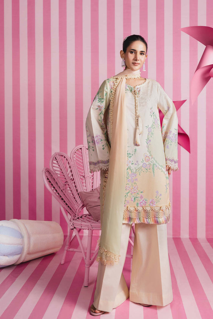 3 Pc Unstitched Embroidered Lawn Suit m-basic New Arrivals Unstitched MBSV07A-999-OFW