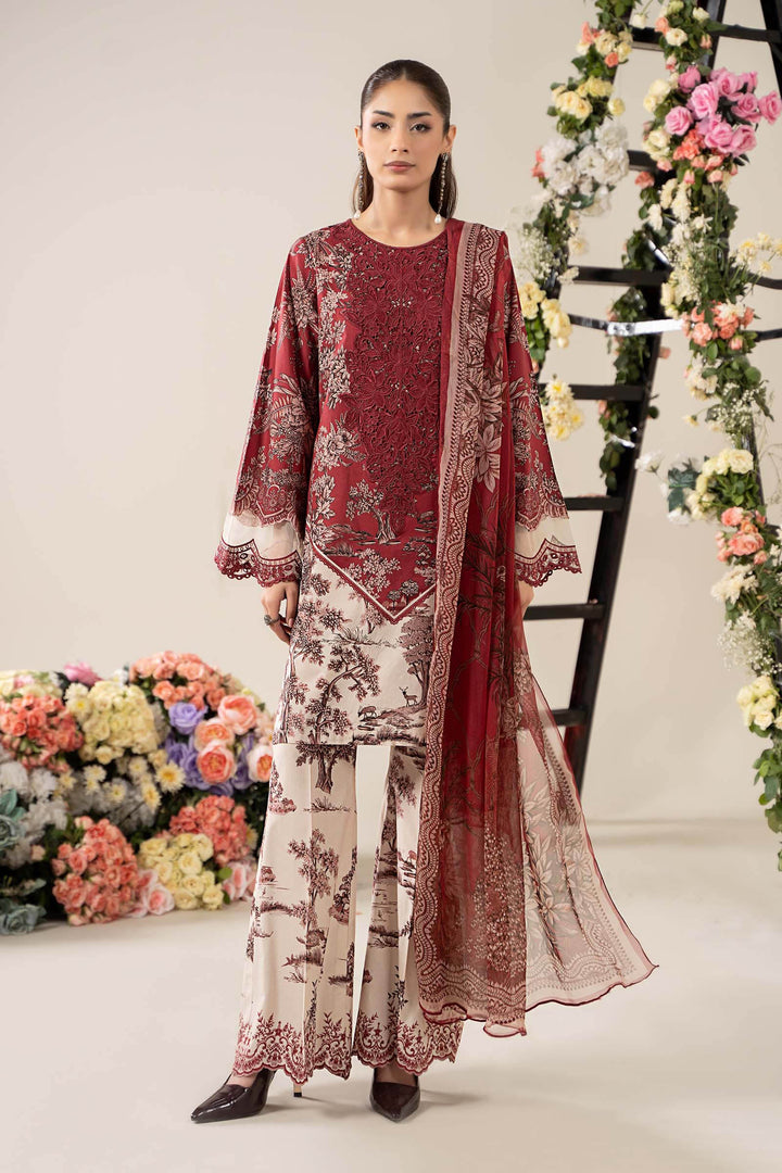 3 Piece Embroidered Lawn Suit | MPS-2608-A Stitched MS2608A-SML-00A