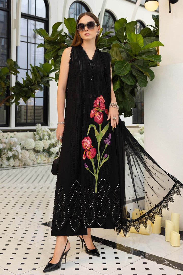 3 Piece Unstitched Embroidered Lawn Suit Lawn EL02610-999-BLK