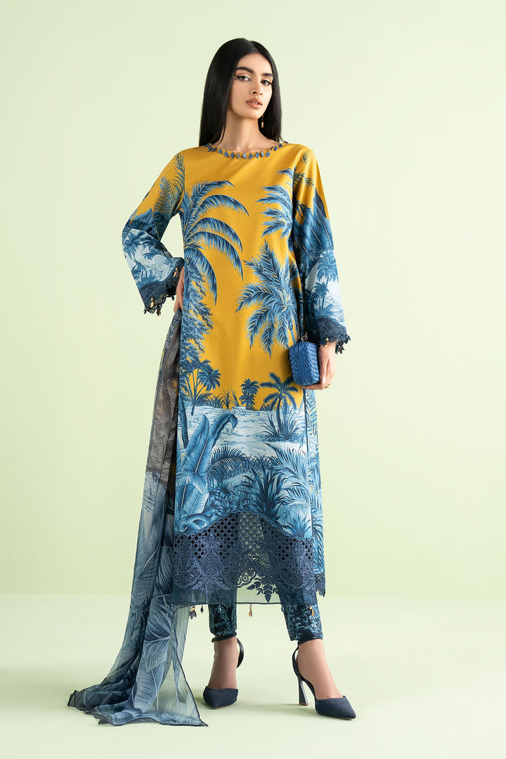 3 Piece Embroidered Lawn Suit Stitched MS2911A-SML-00A