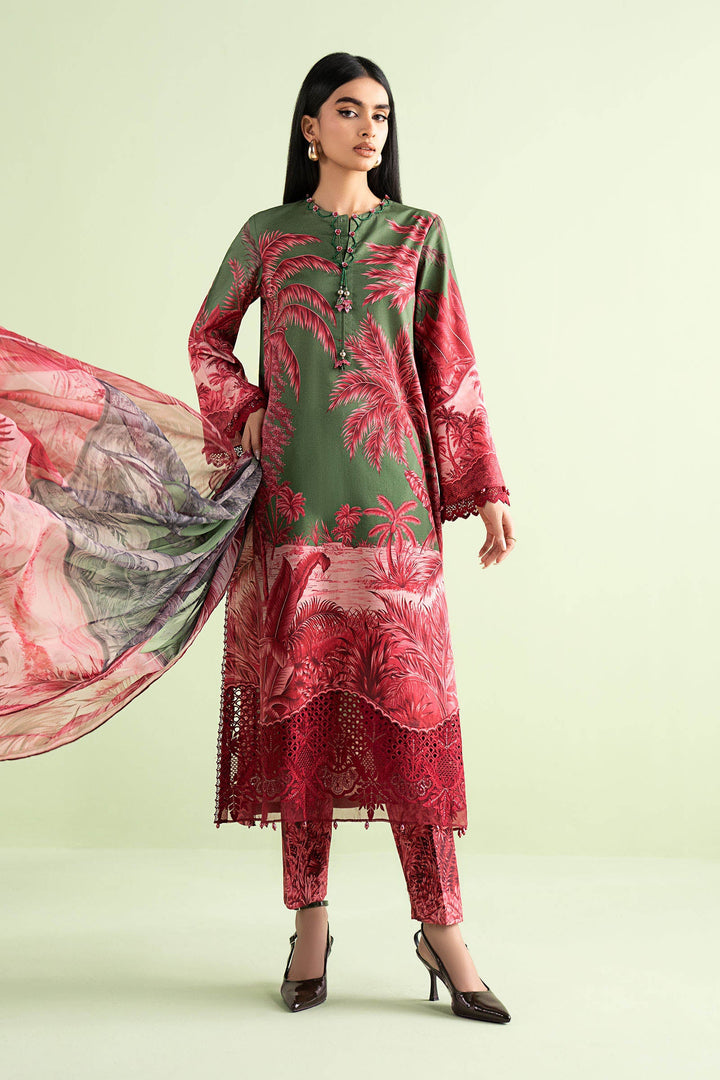 3 Piece Embroidered Lawn Suit Stitched MS2911B-SML-00B
