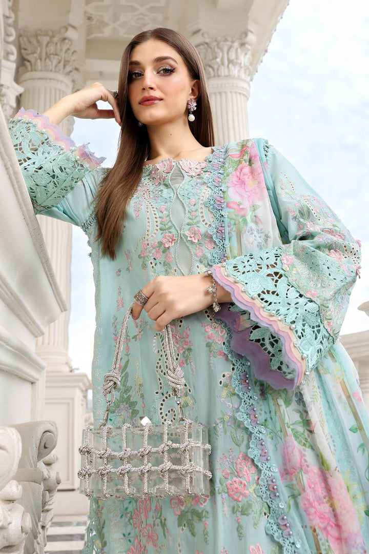 3 Piece Unstitched Embroidered Lawn Suit Lawn EL02615-999-AQA