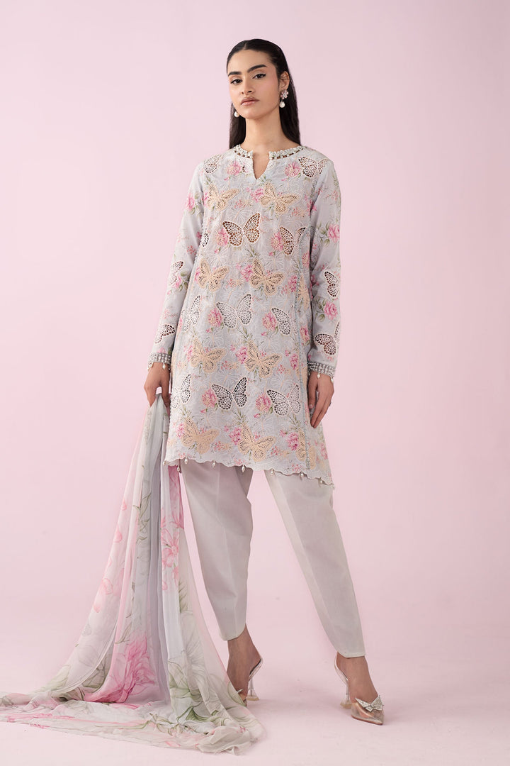 3 Piece Embroidered Lawn Suit Stitched MS2901A-SML-00A