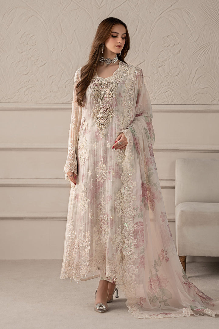 3 Piece Embroidered Chiffon Suit | MCS-25-101 Stitched MCS2501-SML-OWR
