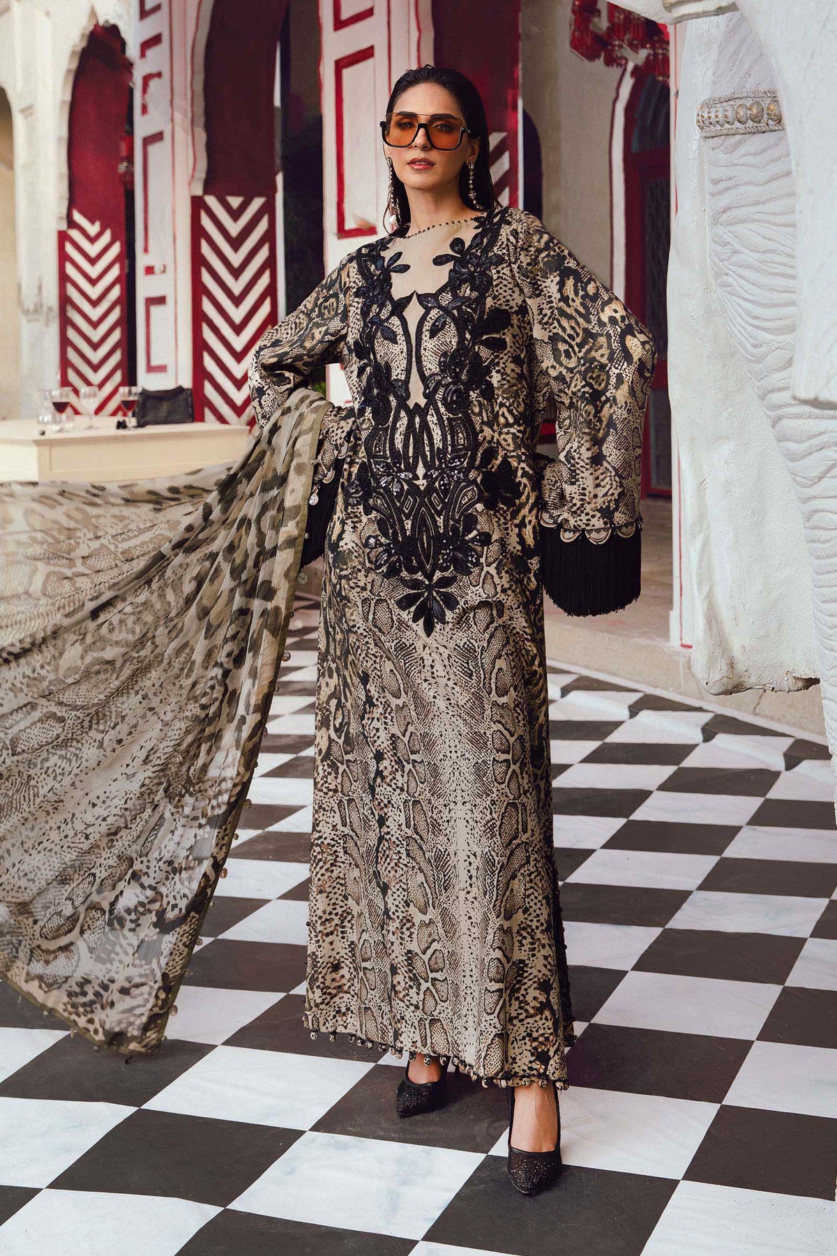 3 Piece Unstitched Embroidered Linen Suit | MPT-2702-B