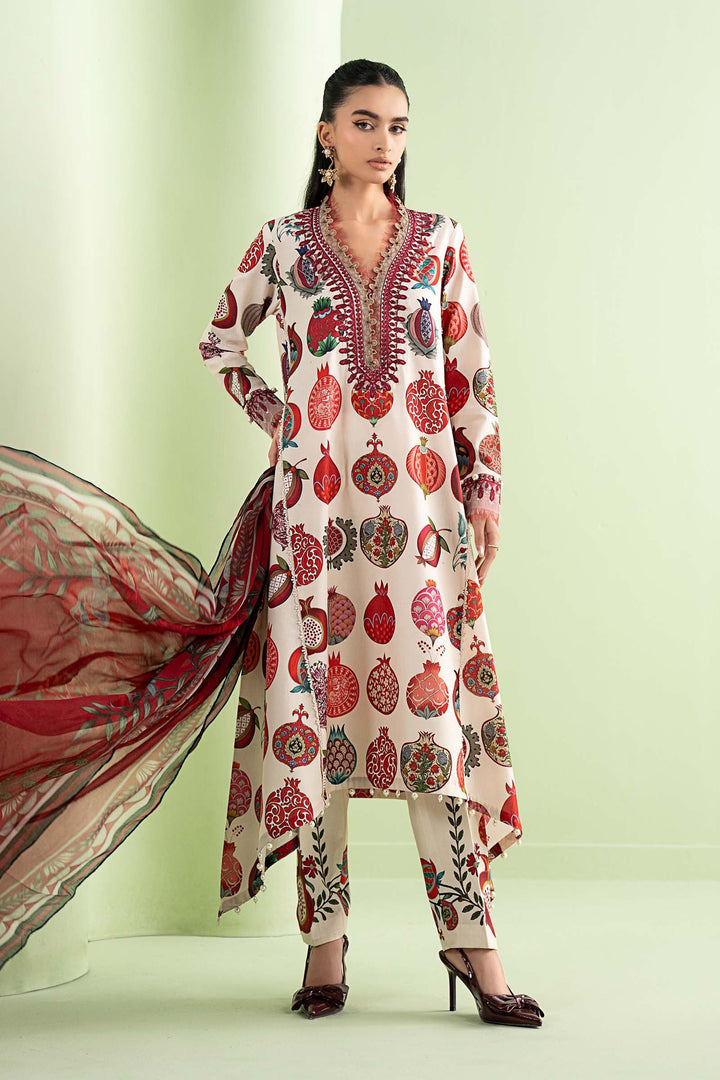 3 Piece Embroidered Lawn Suit Stitched MS2903A-SML-00A