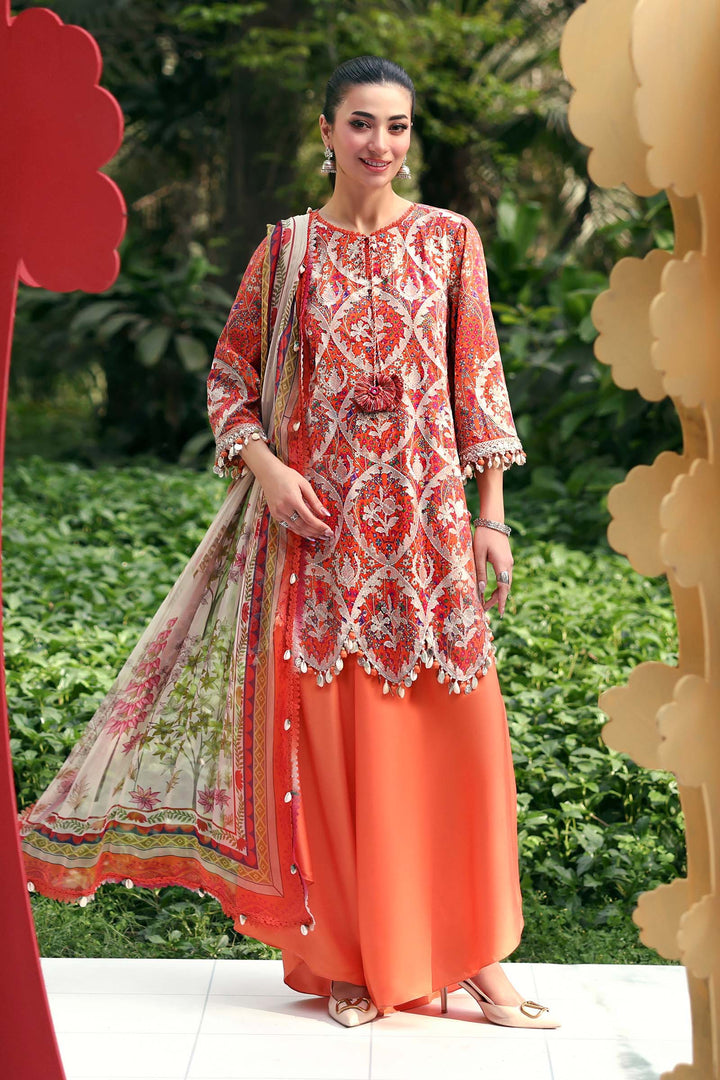 3 Piece Unstitched Embroidered Lawn Suit Eid Collection MPA3003-999-00A