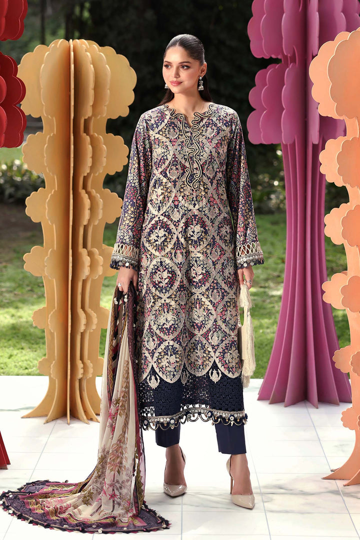 3 Piece Unstitched Embroidered Lawn Suit Eid Collection MPB3003-999-00B