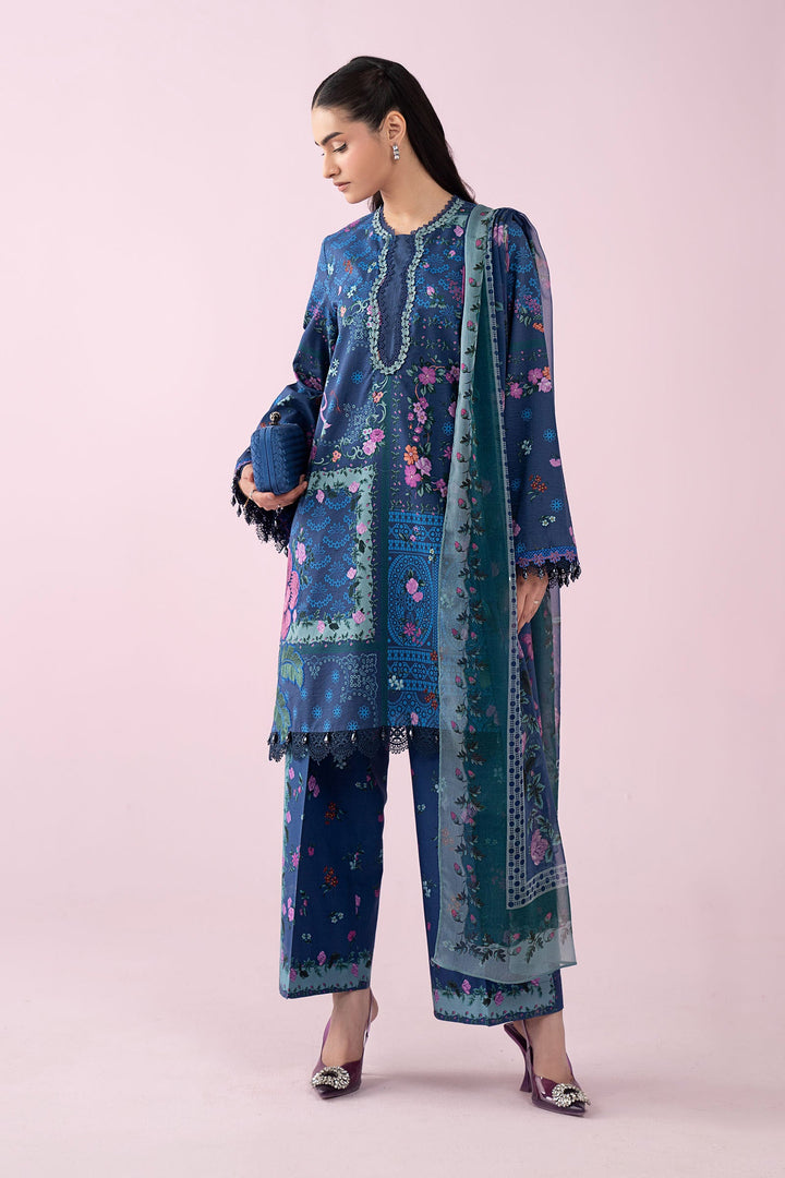 3 Piece Embroidered Lawn Suit Stitched MS2904B-SML-00B