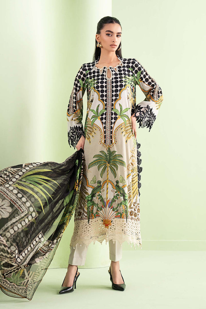 3 Piece Embroidered Lawn Suit Stitched MS2905A-SML-00A
