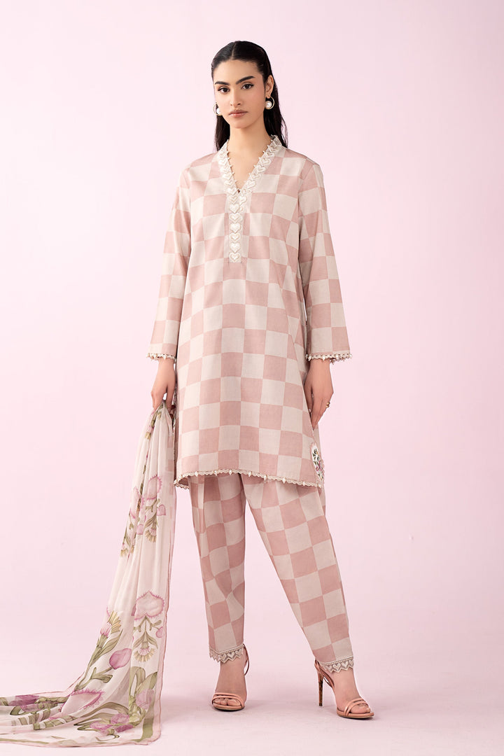 3 Piece Embroidered Lawn Suit Stitched MS2906A-SML-00A