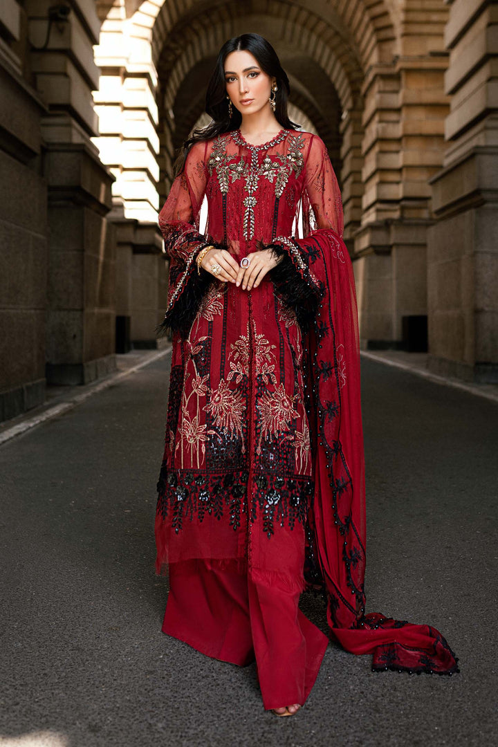 3 Piece Unstitched Embroidered Organza Suit Soiree WF00906-999-RED