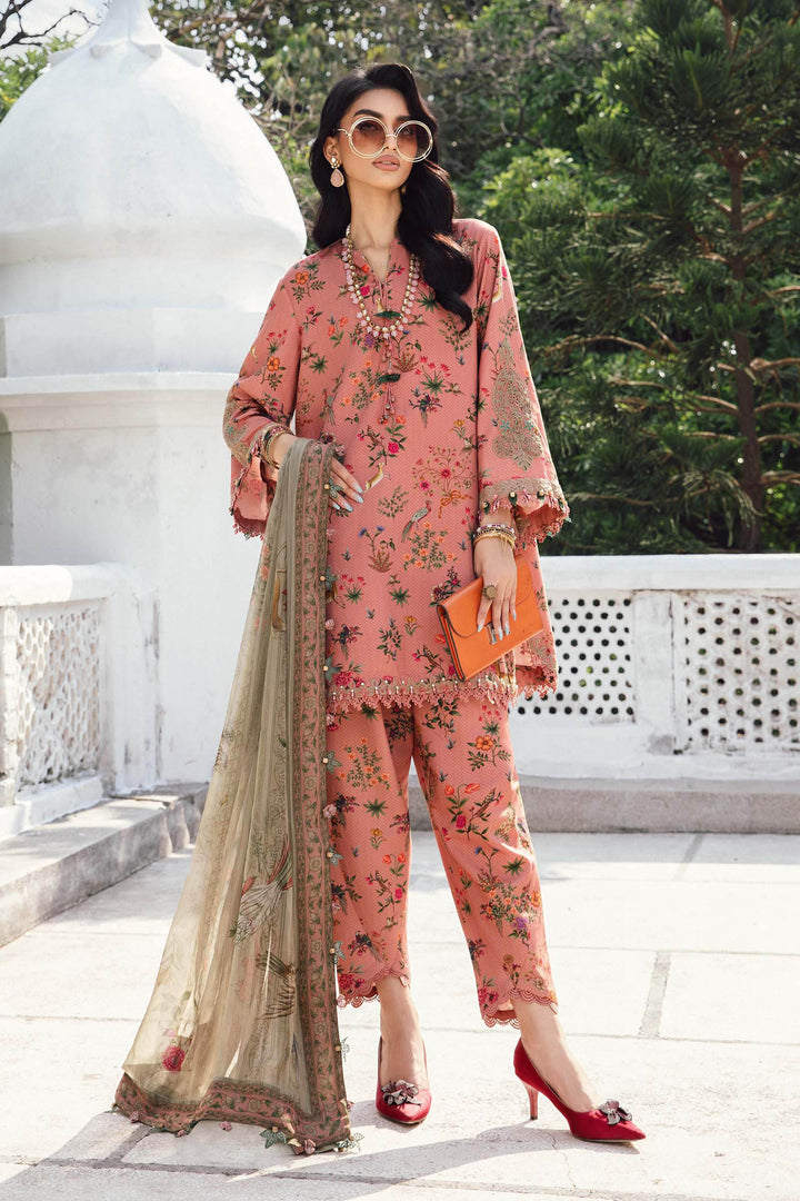 3 Piece Unstitched Embroidered Linen Suit | MPT-2707-A M.Prints MPA2707-999-00A