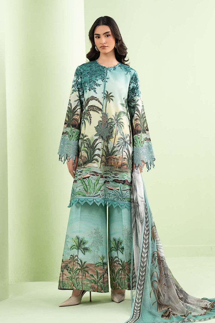 3 Piece Embroidered Lawn Suit Stitched MS2907A-SML-00A