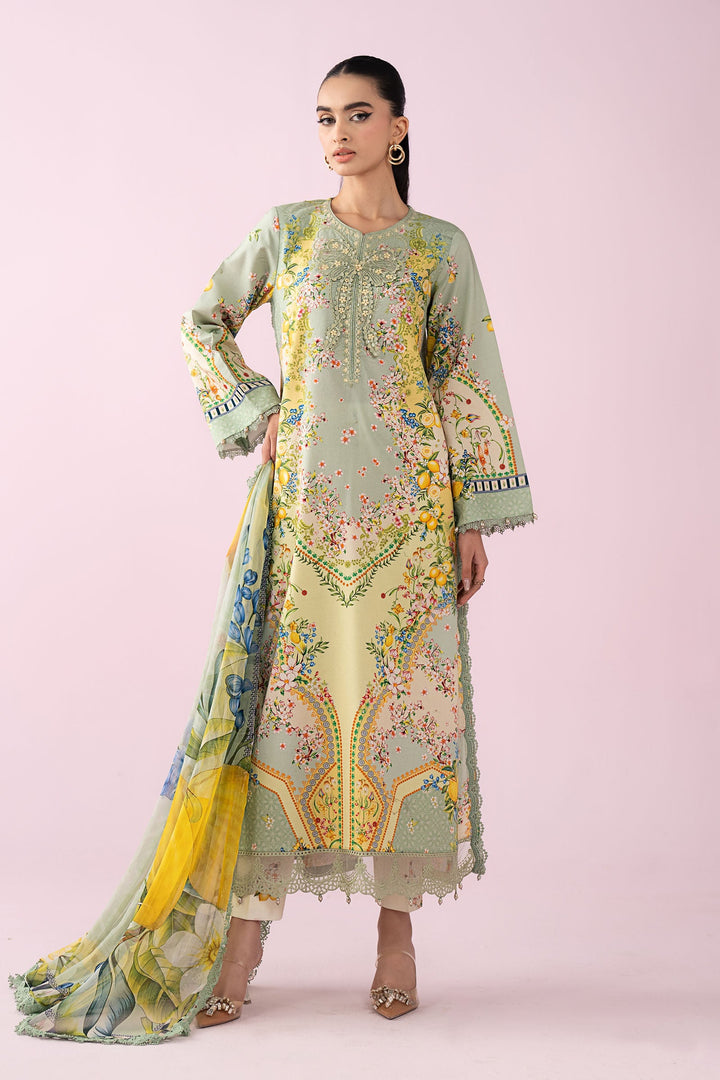 3 Piece Embroidered Lawn Suit Stitched MS2908B-SML-00B