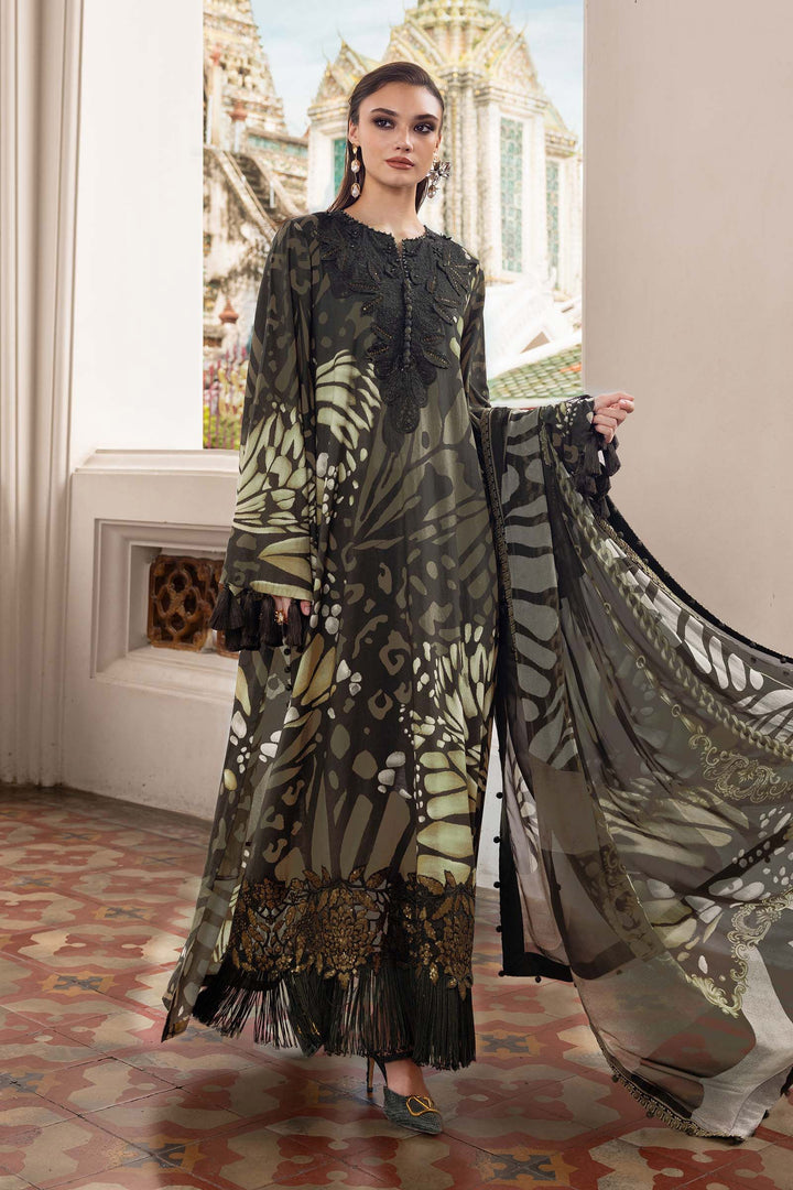 3 Piece Unstitched Embroidered Linen Suit M.Prints MPA2809-999-00A