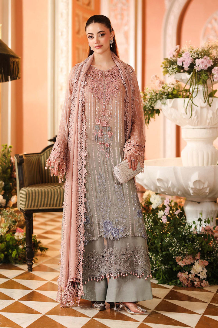 3 Piece Unstitched Embroidered Chiffon Suit Chiffon MP26022-999-ORB