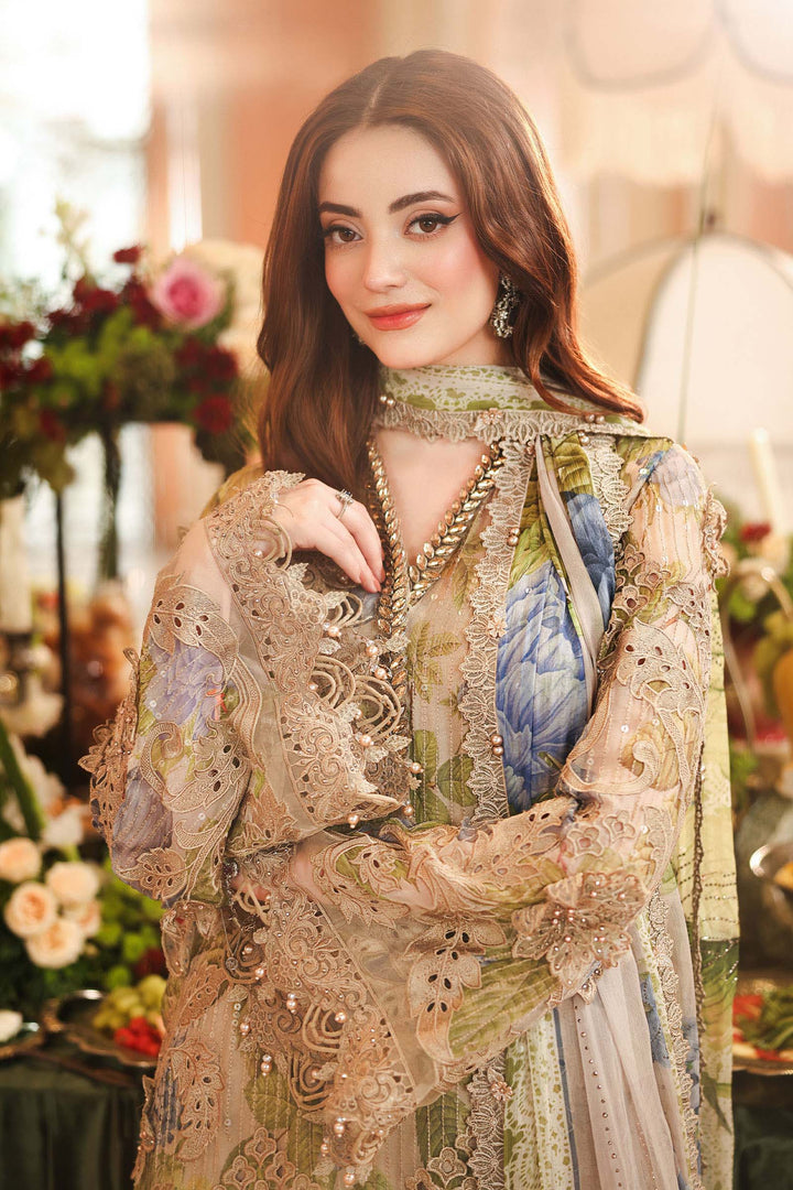 3 Piece Unstitched Embroidered Chiffon Suit Chiffon MP26032-999-WBE