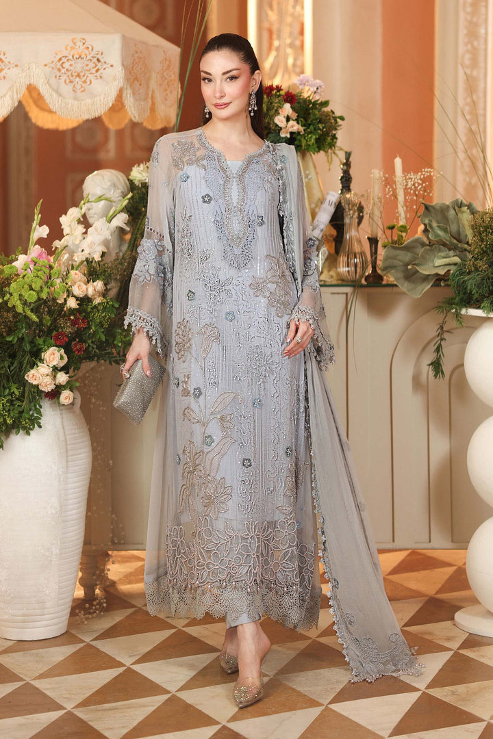 3 Piece Unstitched Embroidered Chiffon Suit Chiffon MP26062-999-MTB
