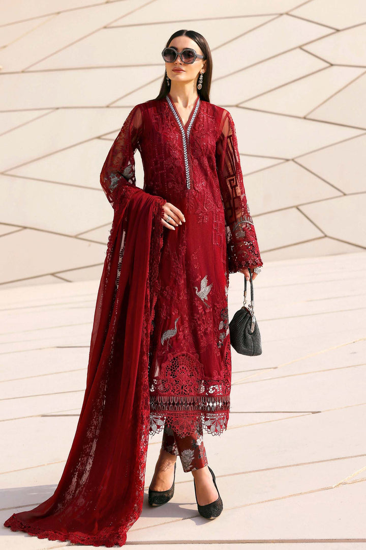 3 Piece Unstitched Embroidered Net Suit Unstitched Fabrics D02607A-999-00A