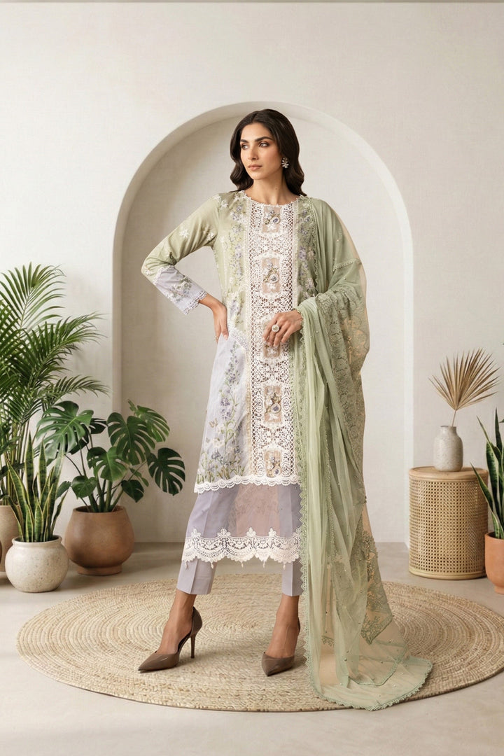 3 Piece Embroidered Lawn Suit Eid Collection DS2606B-SML-00B