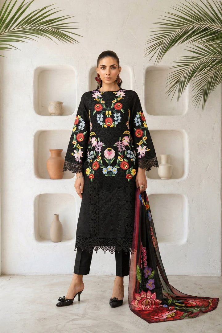 3 Piece Embroidered Jacquard Lawn Suit Eid Collection DS2610B-SML-00B