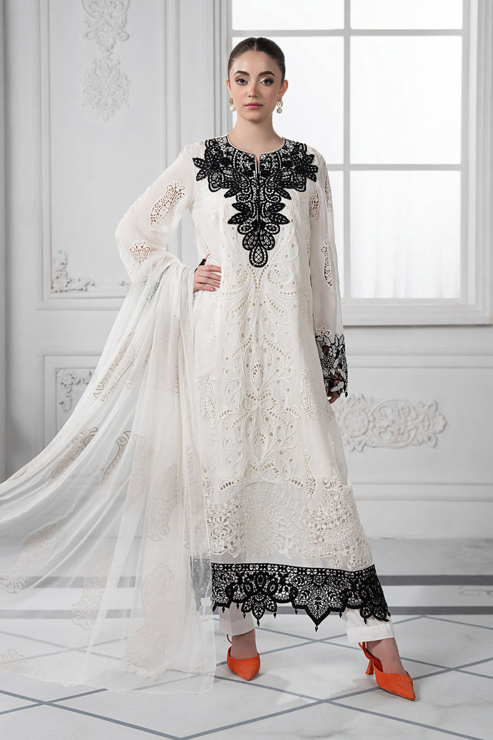 3 Piece Embroidered Paper Cotton Suit | DS-2505-A Stitched DS2505A-SML-00A