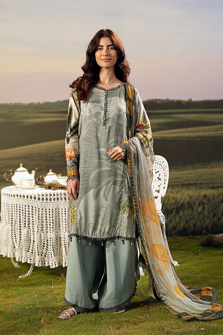 3 Pc Unstitched Embroidered Arabic Lawn Suit | MB-PFUS25-06A m-basic New Arrivals Unstitched MBF2506A-999-CMG