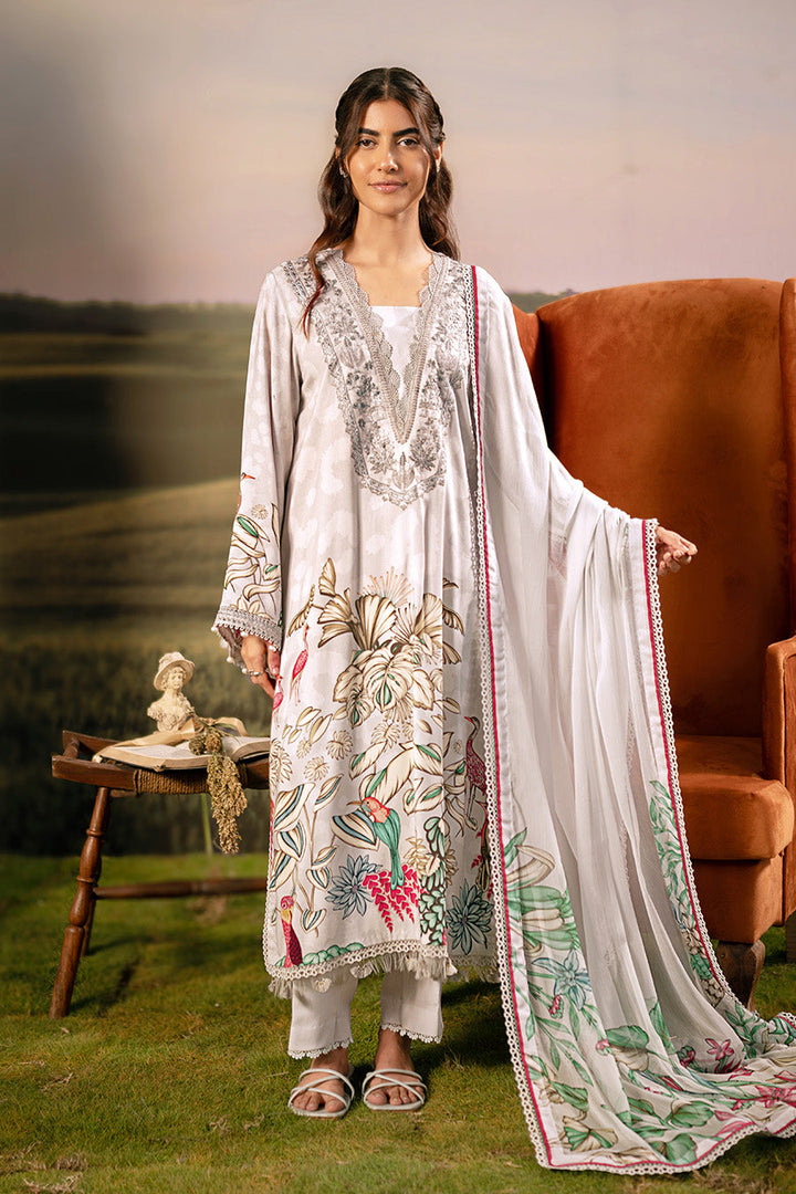 3 Pc Unstitched Embroidered Arabic Lawn Suit | MB-PFUS25-05A m-basic New Arrivals Unstitched MBF2505A-999-GRY