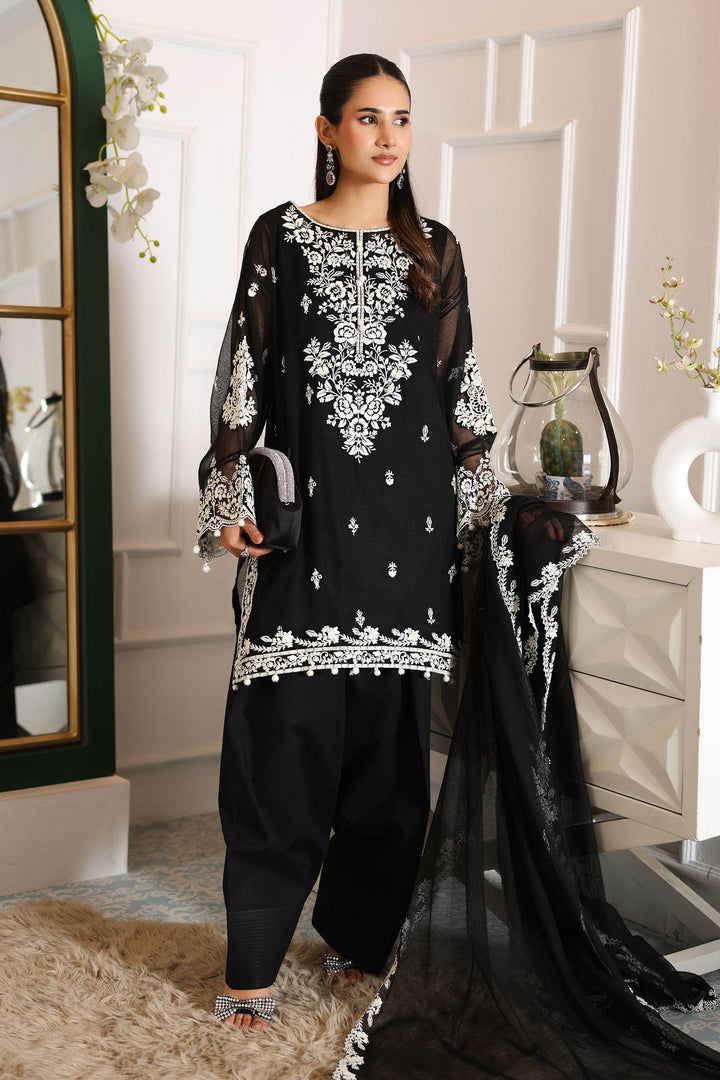 3 Piece Embroidered Cotton Net Suit Luxury Pret DW25123-ESM-BLK