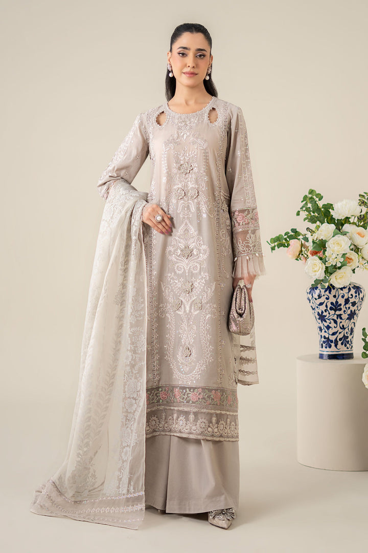 3 Piece Embroidered Lawn Suit Luxury Pret DWA2557-ESM-GRY
