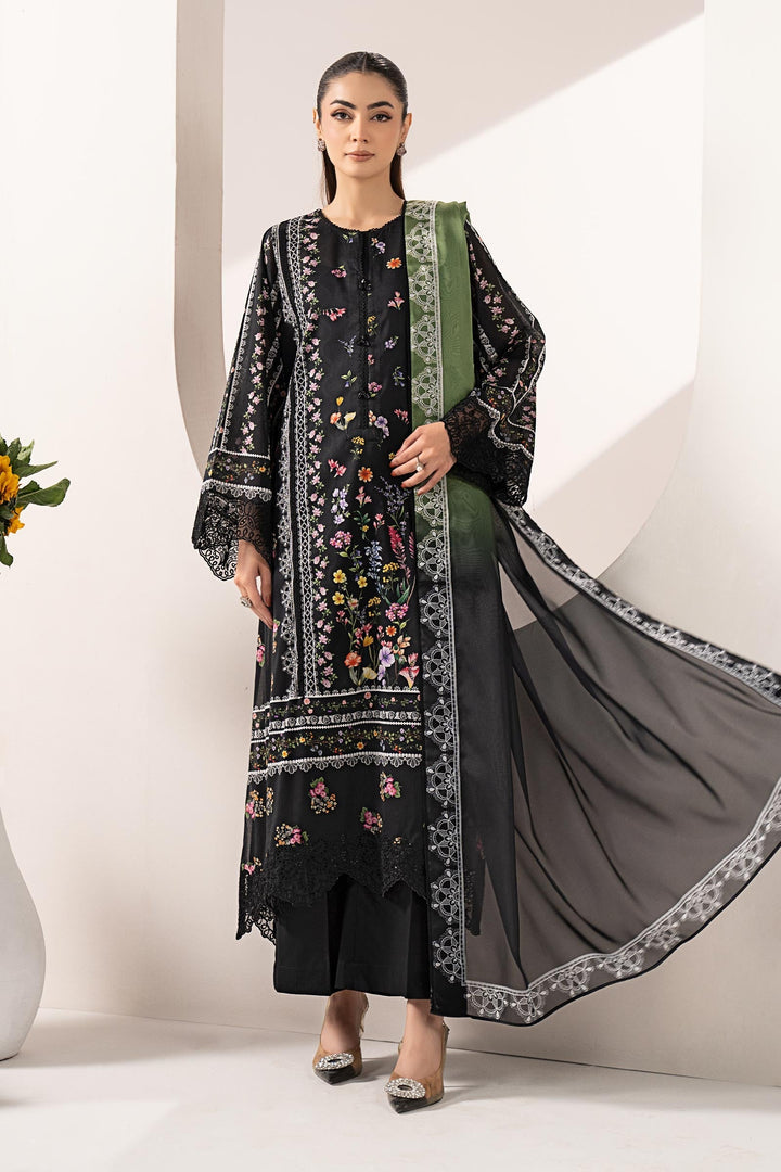 3 Piece Embroidered Lawn Suit Eid Collection DWA2641-ESM-BLK