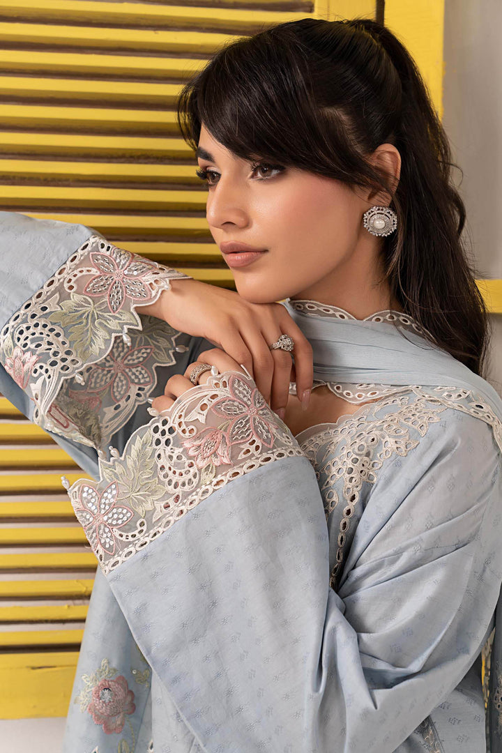 3 Piece Embroidered Dobby Lawn Suit Luxury Pret DW26104-ESM-BLU