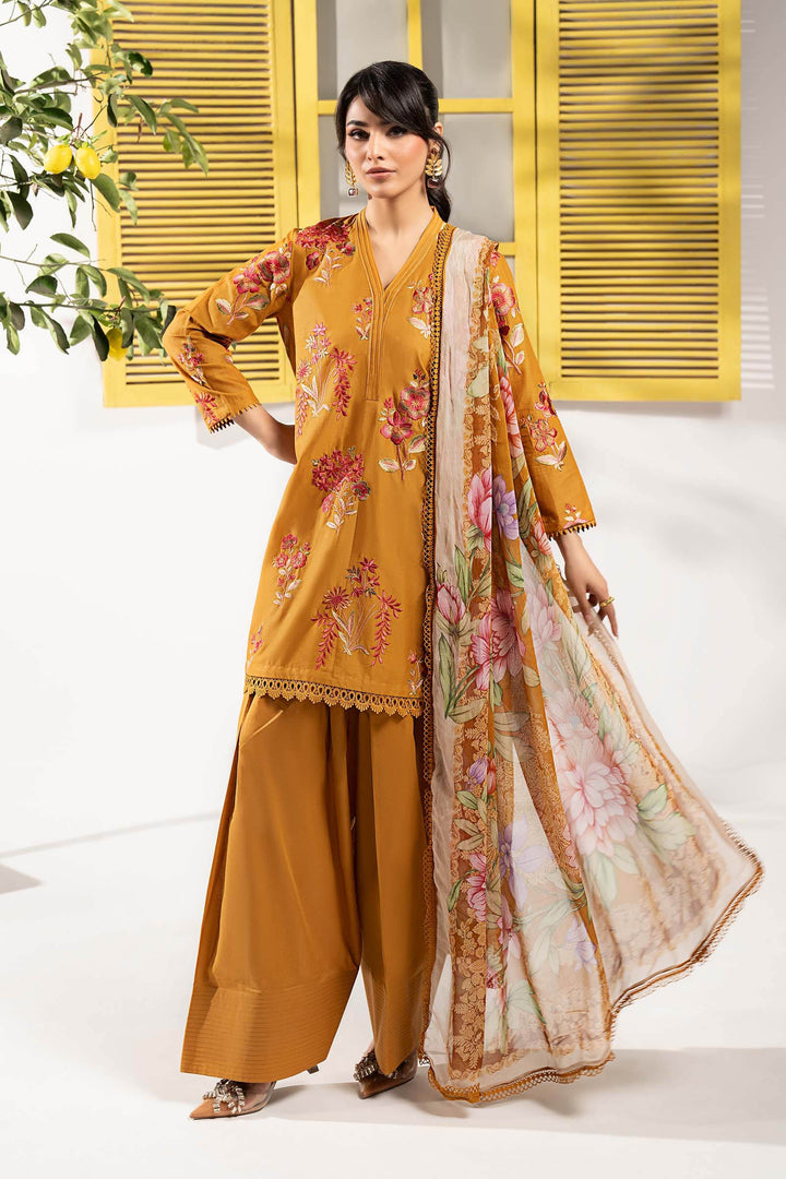 3 Piece Embroidered Lawn Suit Luxury Pret DW26199-ESM-YLW