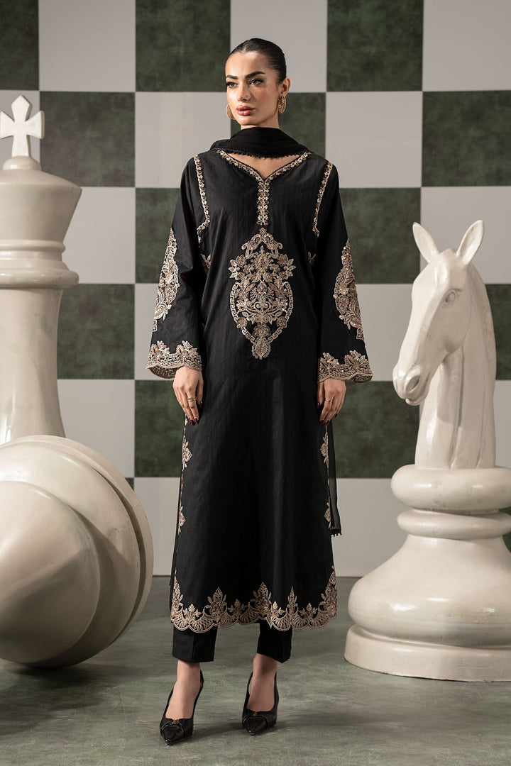 3 Piece Embroidered Dobby Lawn Suit Luxury Pret DWE2620-ESM-BLK