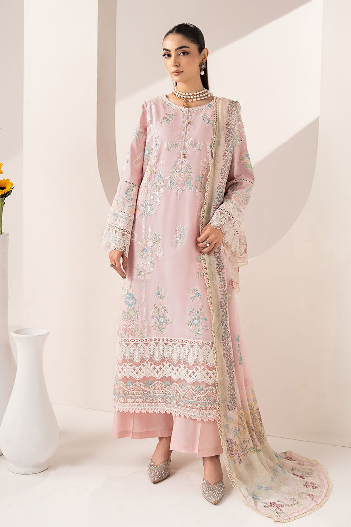 3 Piece Embroidered Paper Silk Suit Eid Collection DWE2642-ESM-PNK