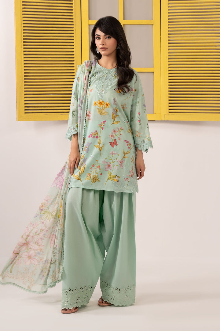 3 Piece Embroidered Lawn Suit Luxury Pret DWE2649-ESM-GRN