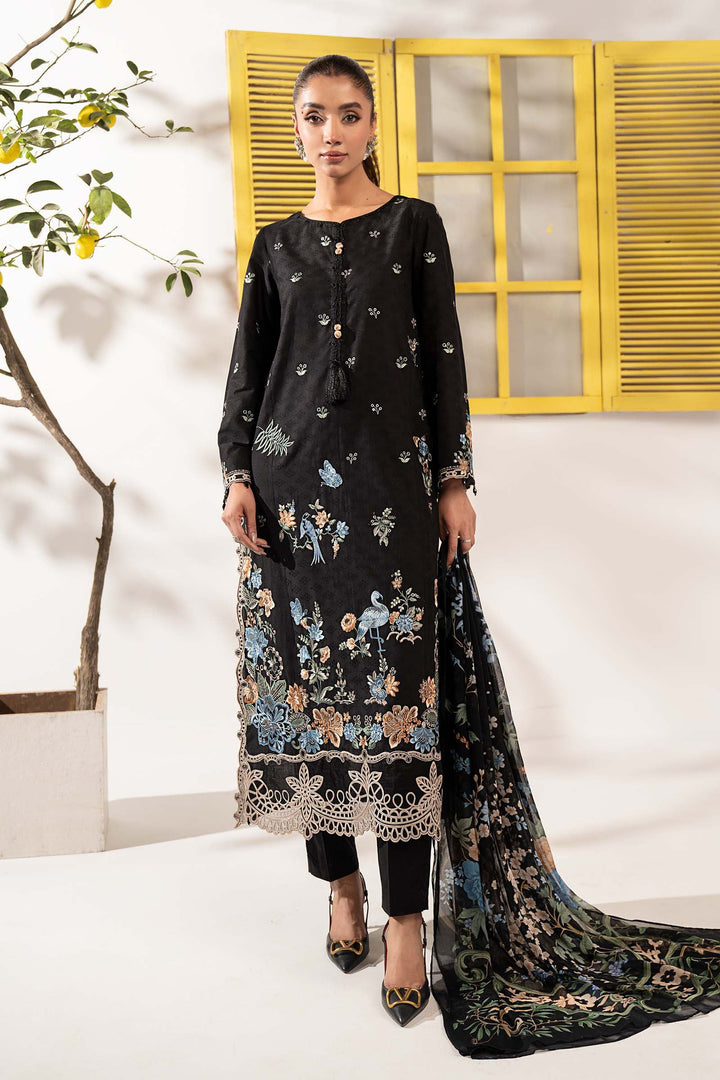 3 Piece Embroidered Dobby Lawn Suit Luxury Pret DWE2652-ESM-BLK