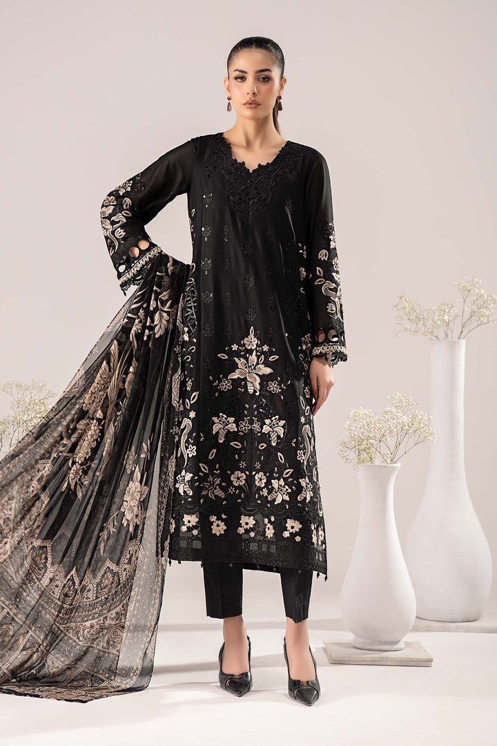 3 Piece Embroidered Lawn Suit Luxury Pret DWE2662-ESM-BLK