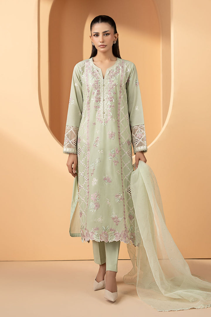 3 Piece Embroidered Lawn Suit Eid Collection DW26103-ESM-GRN