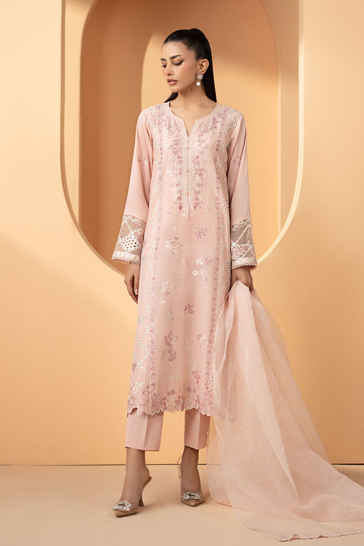 3 Piece Embroidered Lawn Suit Eid Collection DW26103-ESM-PNK