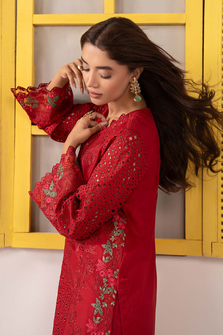 3 Piece Embroidered Dobby Lawn Suit Luxury Pret DWE2634-ESM-RED