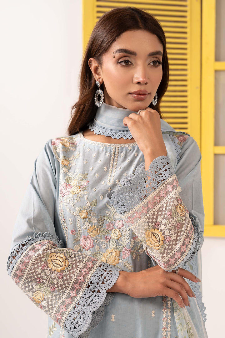 3 Piece Embroidered Dobby Lawn Suit Luxury Pret DWE2660-ESM-BLU