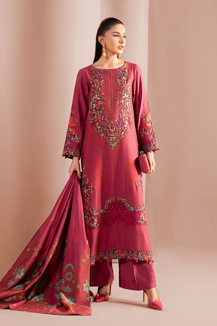 3 Piece Embroidered Jacquard Suit Luxury Pret DWW2515-ESM-PNK
