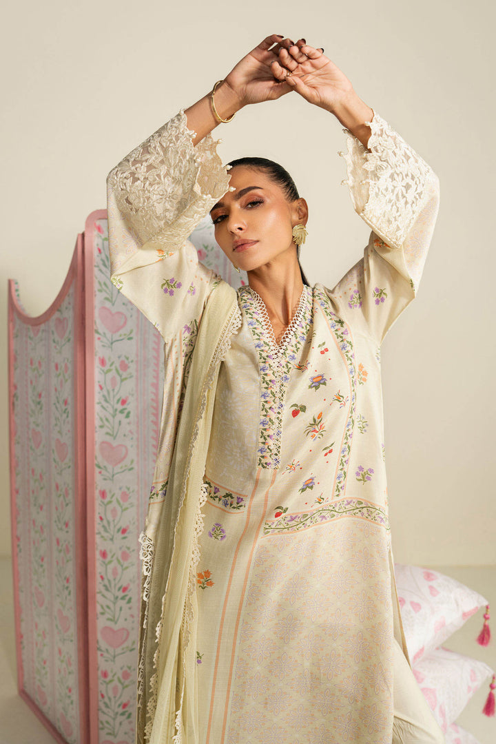 3 Piece Embroidered Raw Silk Suit Luxury Pret DWA2642-ESM-YLW