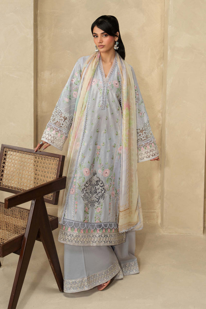 3 Piece Embroidered Dobby Lawn Suit Eid Collection DW26122-ESM-SBL